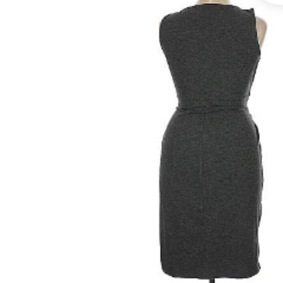 Retired! Charcoal Gray Jersey Shift Dress. Tie Front - Picture 5 of 5